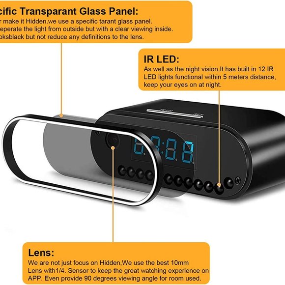 Hidden Security Camera Clock with Night Vision Motion Detection - Picture 4 of 12